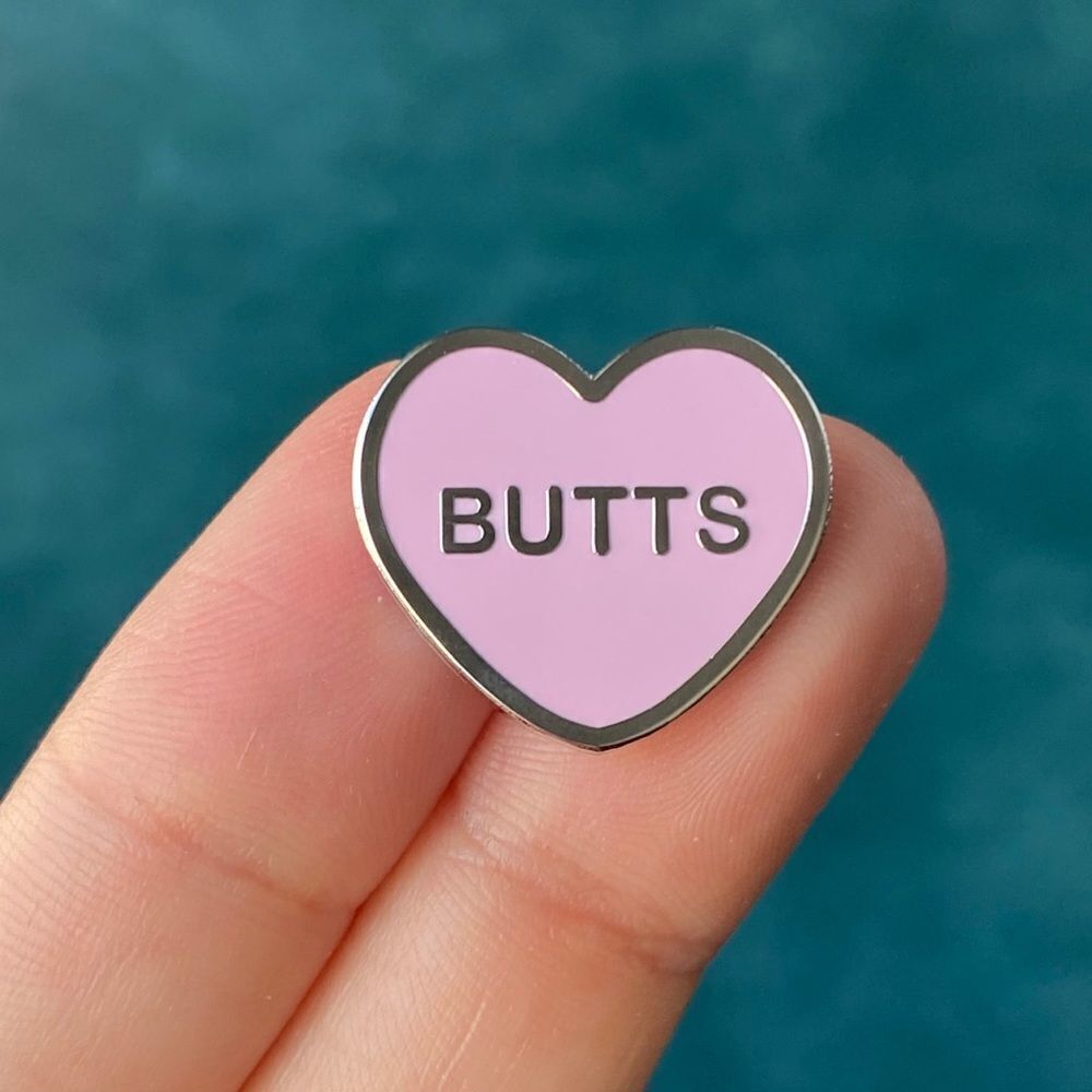 Butts Heart Enamel Pin/ Brooch Lapel